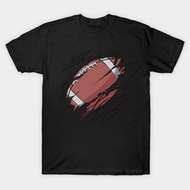 Football Inside | American Football Rushing Quarterback Yard T-Shirt by The Hammer